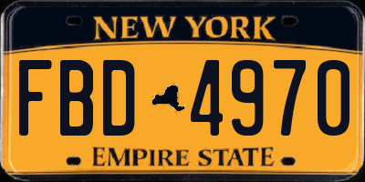 NY license plate FBD4970