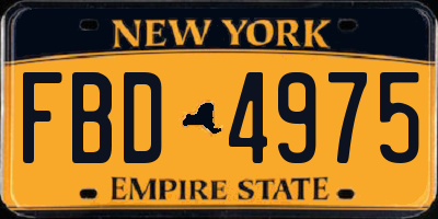 NY license plate FBD4975