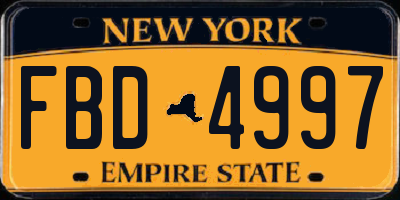 NY license plate FBD4997