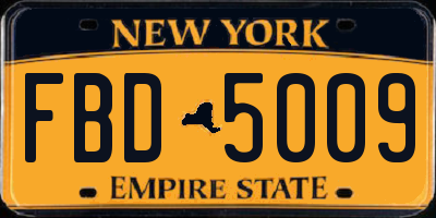 NY license plate FBD5009