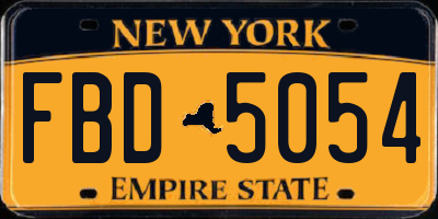 NY license plate FBD5054