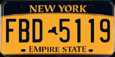 NY license plate FBD5119