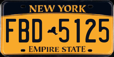 NY license plate FBD5125