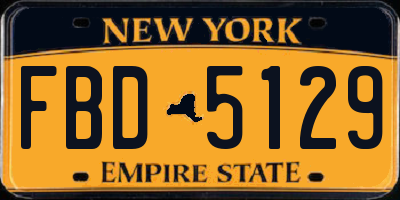 NY license plate FBD5129