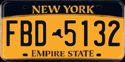 NY license plate FBD5132