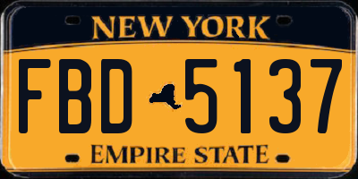 NY license plate FBD5137