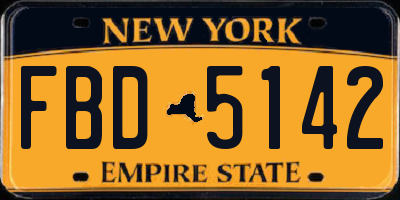 NY license plate FBD5142