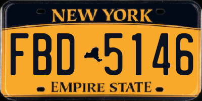 NY license plate FBD5146