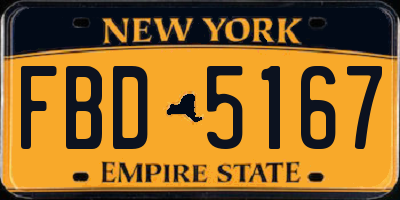 NY license plate FBD5167