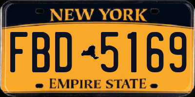 NY license plate FBD5169