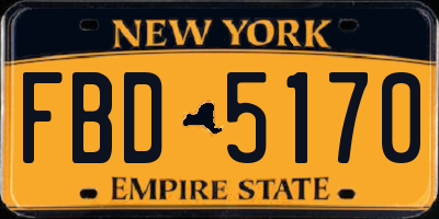 NY license plate FBD5170
