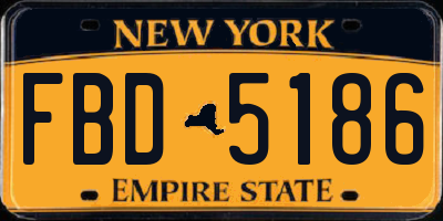 NY license plate FBD5186