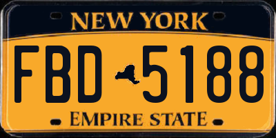 NY license plate FBD5188