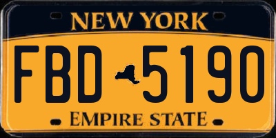 NY license plate FBD5190
