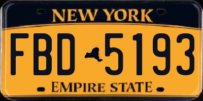 NY license plate FBD5193