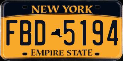 NY license plate FBD5194