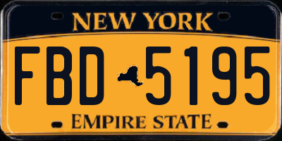 NY license plate FBD5195