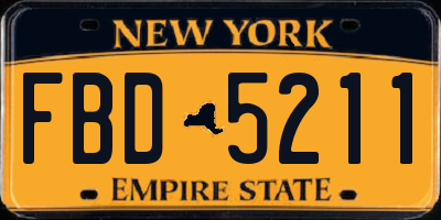 NY license plate FBD5211