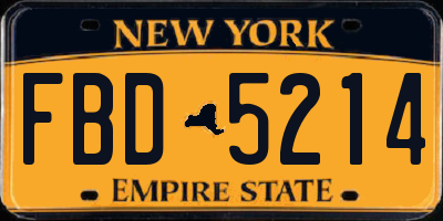 NY license plate FBD5214
