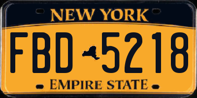 NY license plate FBD5218