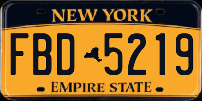 NY license plate FBD5219