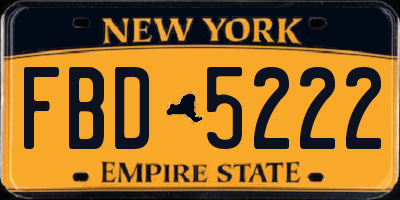 NY license plate FBD5222