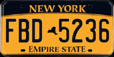 NY license plate FBD5236