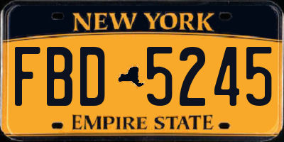 NY license plate FBD5245