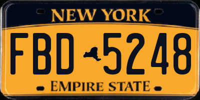 NY license plate FBD5248