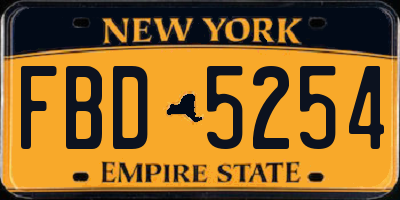 NY license plate FBD5254