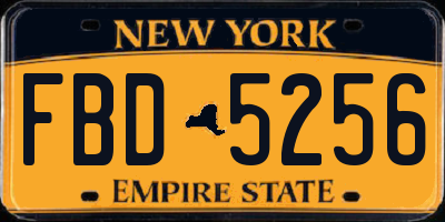 NY license plate FBD5256