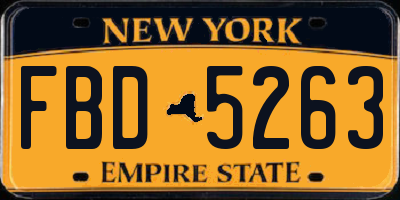NY license plate FBD5263