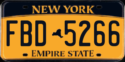 NY license plate FBD5266