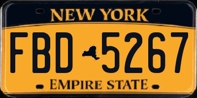 NY license plate FBD5267