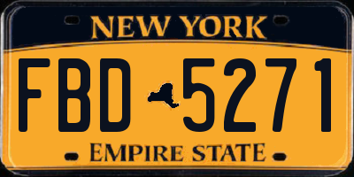 NY license plate FBD5271