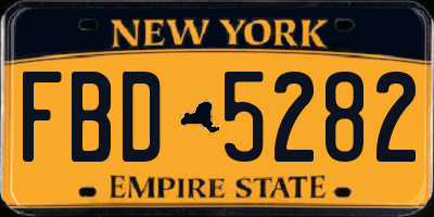 NY license plate FBD5282