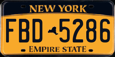 NY license plate FBD5286