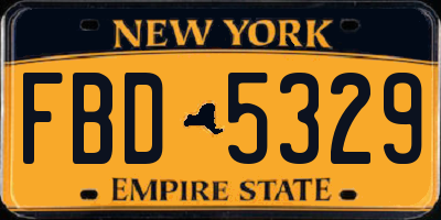 NY license plate FBD5329