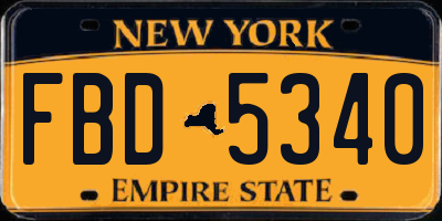 NY license plate FBD5340