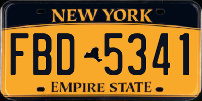 NY license plate FBD5341
