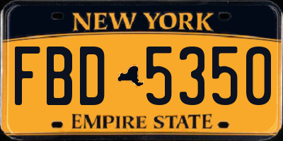 NY license plate FBD5350