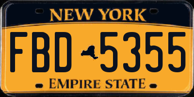 NY license plate FBD5355