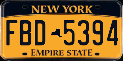 NY license plate FBD5394