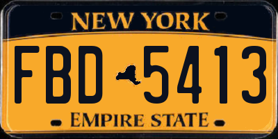 NY license plate FBD5413