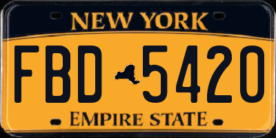 NY license plate FBD5420