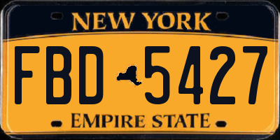 NY license plate FBD5427