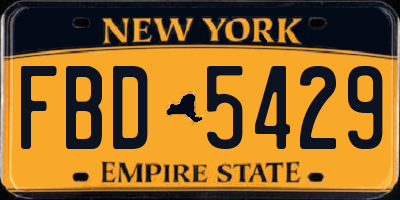NY license plate FBD5429