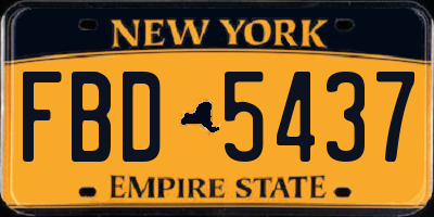 NY license plate FBD5437
