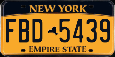 NY license plate FBD5439
