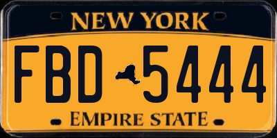 NY license plate FBD5444